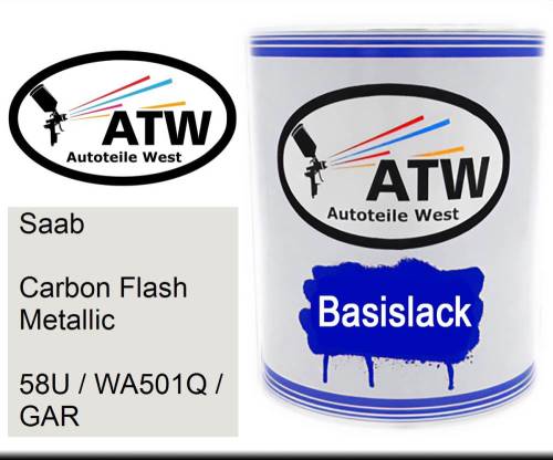 Saab, Carbon Flash Metallic, 58U / WA501Q / GAR: 1L Lackdose, von ATW Autoteile West.